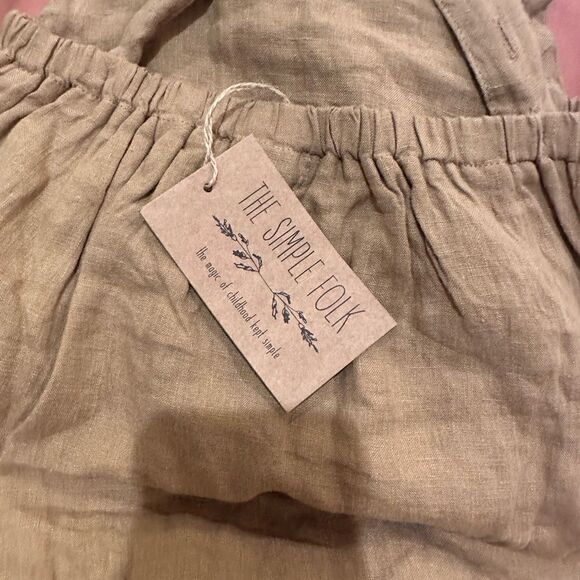 NWT The Simple Folk Linen Overall Romper - Picture 3 of 3